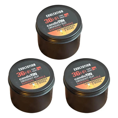 Emergency Candle 36 Hour 3 Wick Long Lasting Beeswax Survival Candle with Aroma for Home Camping Fishing