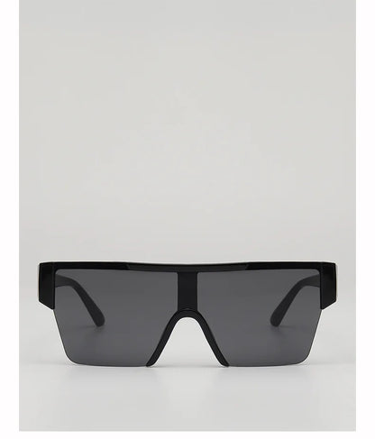 Retro Big Square Frame Women Men Sunglasses Fashion One Piece Black Silver Lens Shades UV400 Trending Sun Glasses Eyewear 2026