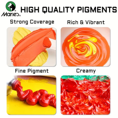 Marie's Artists' Oil Paint Set 24 Colors,for Canvas,Paper,Craft Painting for Artists,Adults,All-ages in Birthday (12ml/0.4oz)