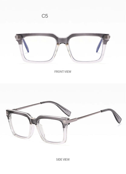 TR90 Men's Square Glasses Metal Frame Anti Blue Light Oversized Reading Glasses New Double Colors Women's Presbyopic Glasses