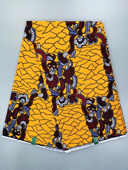 Dutch Ankara Wax Print Fabric High Quality Wax African Hollandais Fabric 100% Cotton Soft African Veritable Real Wax for Dress