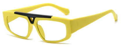 Brand Square Blue Light Blocking Men Reading Glasses Fashion Yellow Small Frame Double Bridge Hollowing Out Prescription Glasses