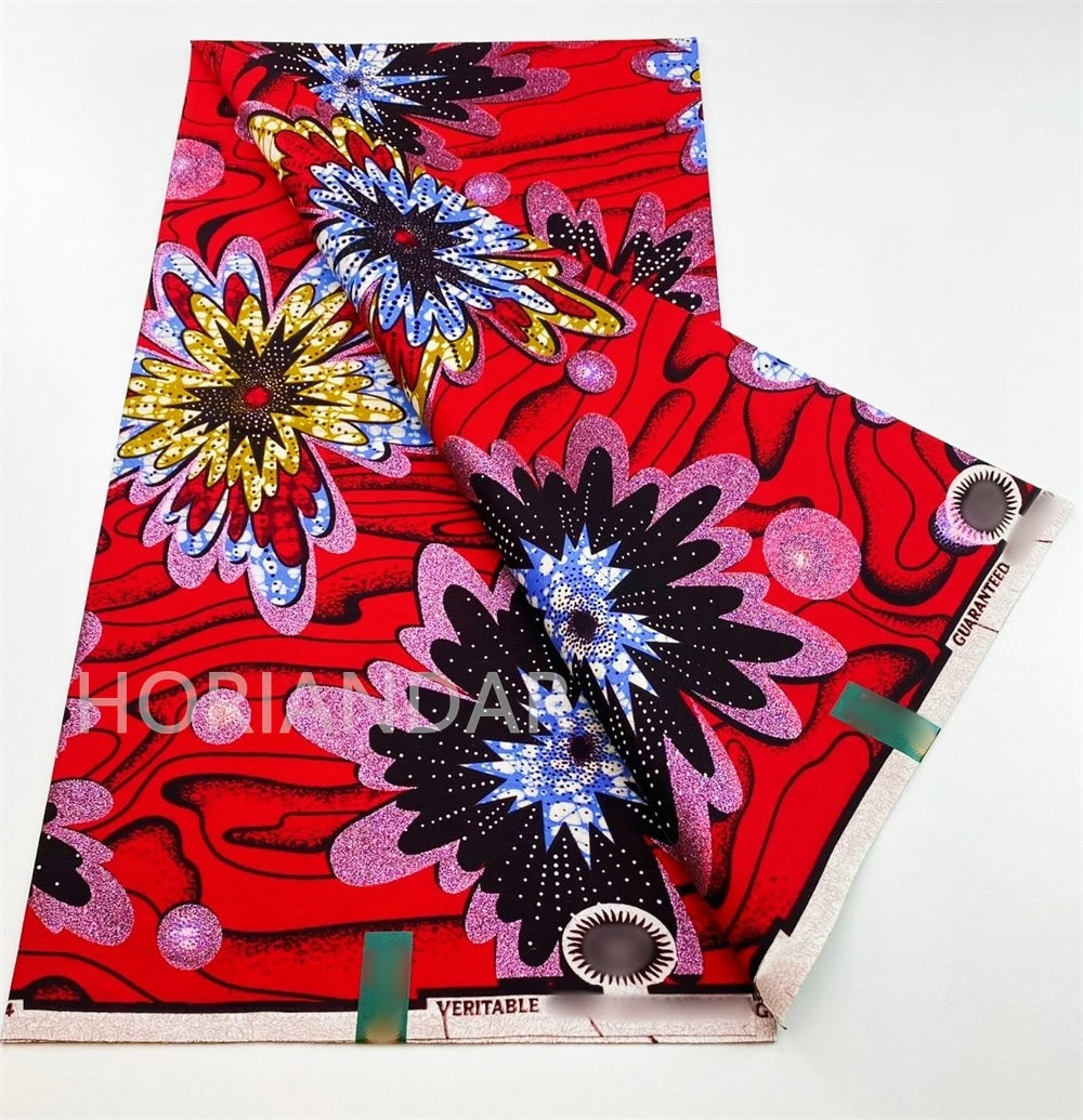 2026 Grand Super Original African Wax Fabric High Quality Nigerian Print Ankara Fabric For Sewing 6 Yard Women Dress 100% Cotton