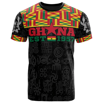 African Ghana T-shirt Fashion 3D Printed Coat Of Arms T Shirts For Men Casual Round Neck Tees Summer Sports Tops Short Sleeves