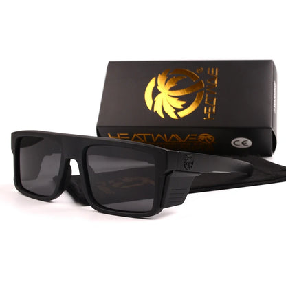 HEAT WAVE Luxury brand Mirror photochromic sunglasses polarized lens Men Eyewear Square Men's Glasses with box baffle HW13