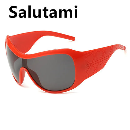 vintae one piece oversized shield sunglasses women new fashion red black gradient sexy sun glasses ladies trendy y2k shades