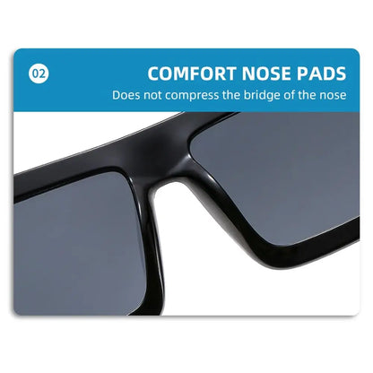 Big Oversized Square Sunglasses Punk UV400 Protection Thick Frame Sun Glasses Lady Shades for Women & Men