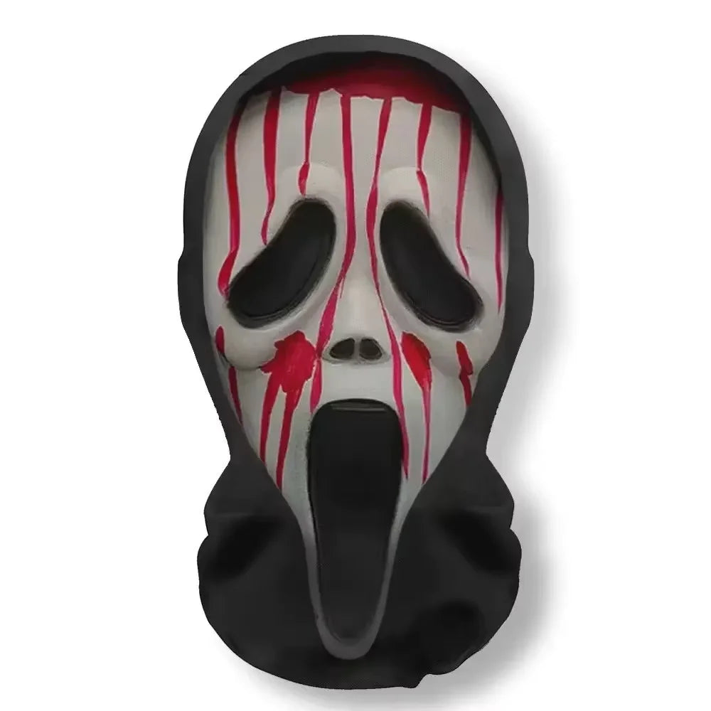 Halloween Mask Cosplay Props Full Face Elastic Mesh Breathable Skull Headcovers Horror Party Halloween Ghost Face