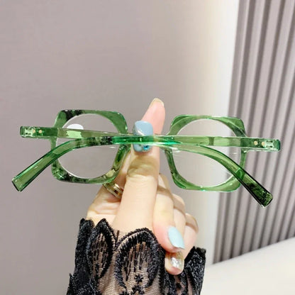 Retro anti-blue light reading glasses for men and women, fashionable square hyperopia glasses, fashionable reading glasses