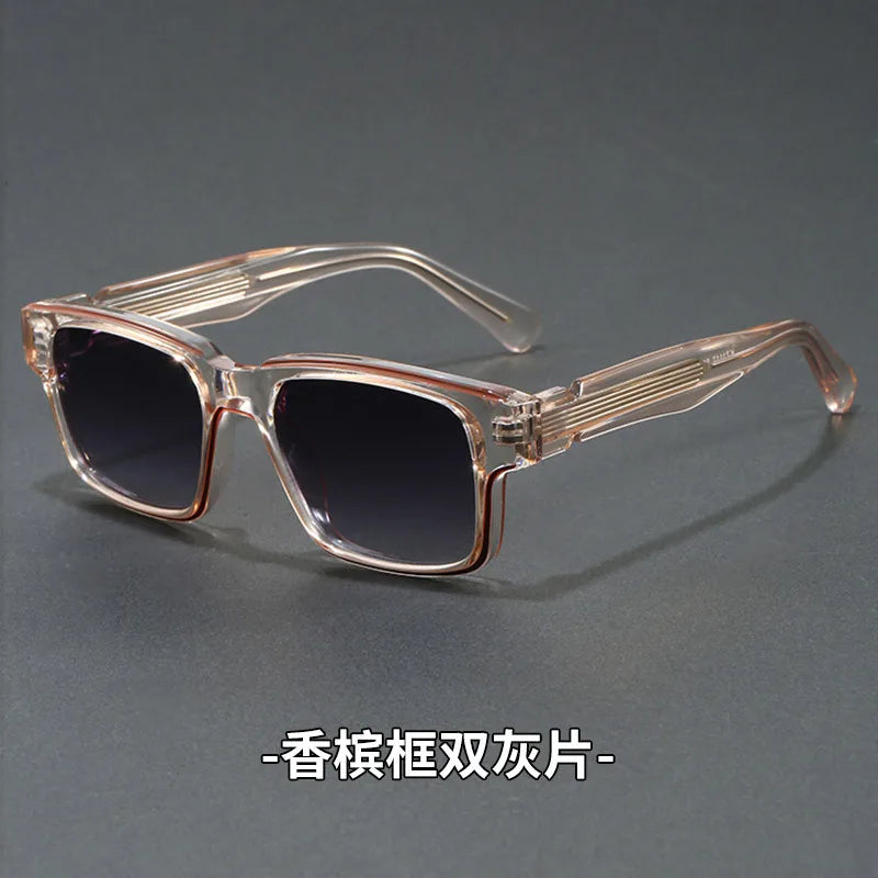 Retro Rectangle Sunglasses for Men Women UV400 Protection Classic Trendy Driving Sun Glasses Outdoor High Quality Travel Glasses