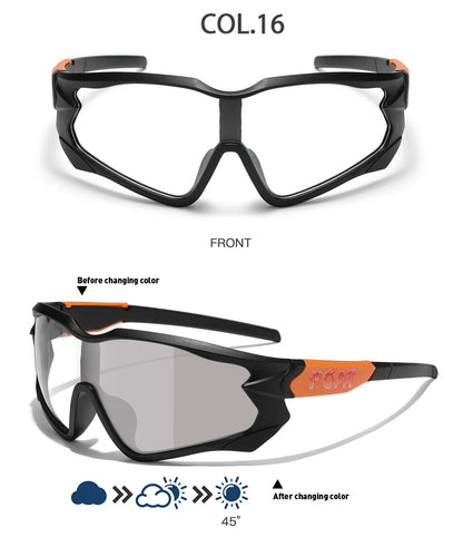 POAT Brand Photochromic Eyewear for Men Women MTB Bike Bicycle Cycling Fishing Running Glasses New Style Sunglasses Sports