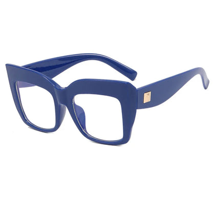 Square Anti Blue Light Reading Glasses Optical Lenses Prescription Glasses Frame Women Large Frame Cat Eye Presbyopic Glasses