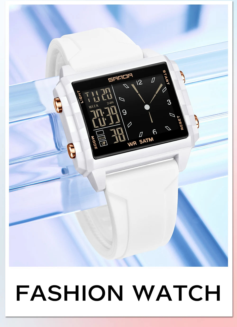 SANDA 6273 Fashion Electronic Watches for Man Luminous Calendar Waterproof Clock Outdoor Sports Casual Ladies Digital Wristwatch