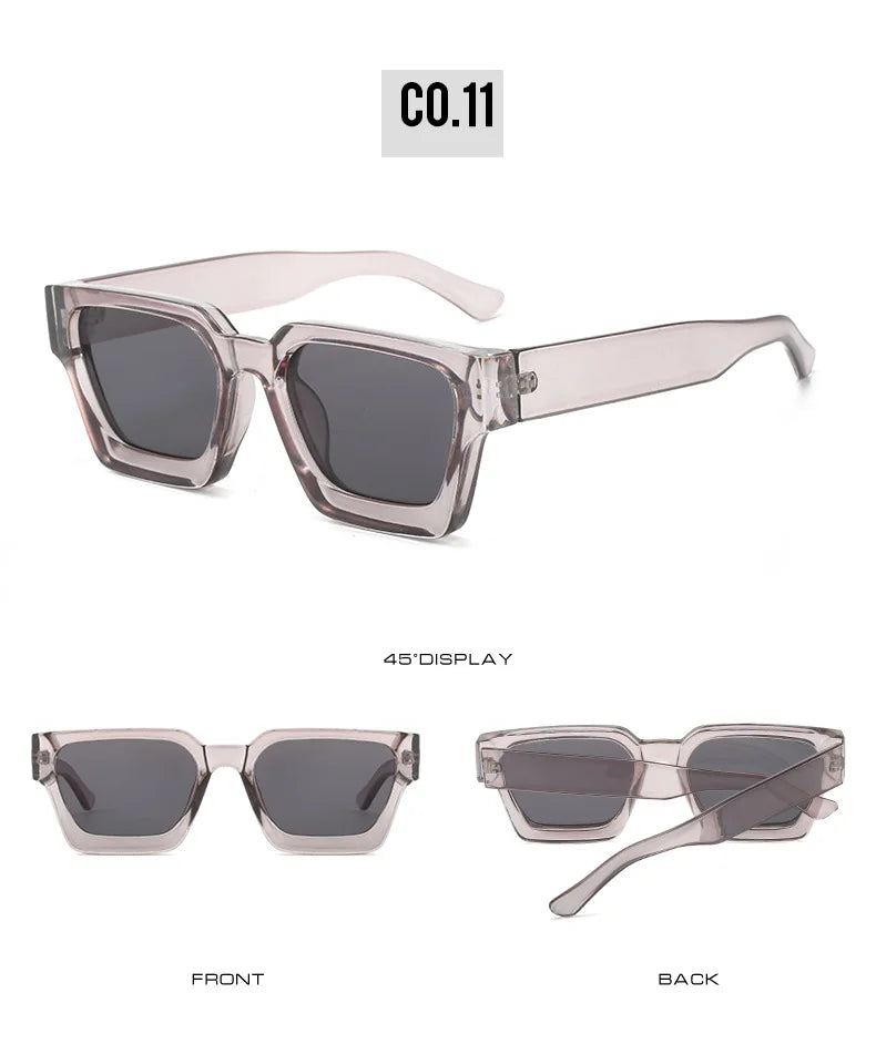 JNPCXI Fashion Square Women Luxury Sunglasses Retro Green Brand Designer Men Trending Sun Glasses Shades UV400