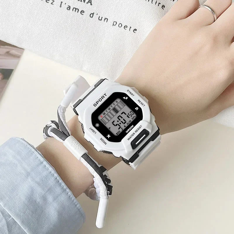 Male Digital Watches Waterproof Hombre Mens Sports Green Wristwatches Hand Clocks Women Watch Reloj Masculino