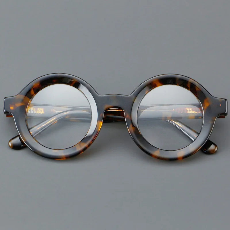 Vintage Round Glasses Frame Luxury New Fashion Trend Solid Thick Acetate Frame High-end Fake Glasses Women Men Original Quality