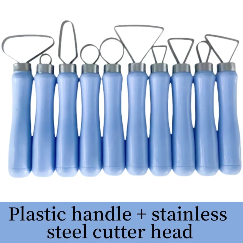 Pottery tools clay clay manual single-head repair round 10-piece stainless steel sharpening knife big head knife