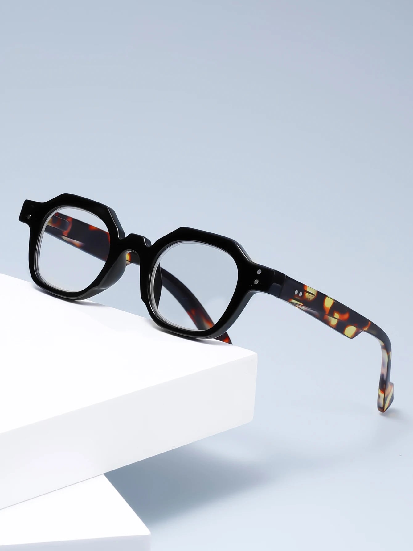 2PCS Two pairs of stylish and comfortable large-framed reading glasses, blue light resistance, suitable for both men and women