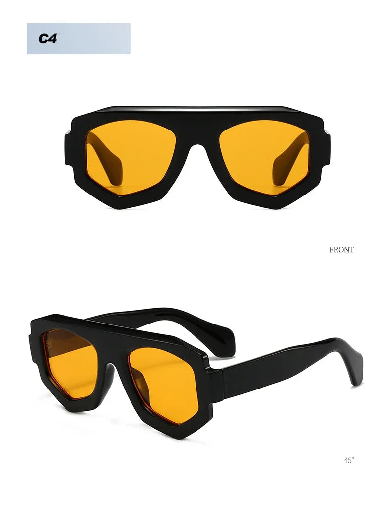 JNPCXI New Fashion Irregular Square Women Sunglasses Shades UV400 Retro Green Men Sun Glasses