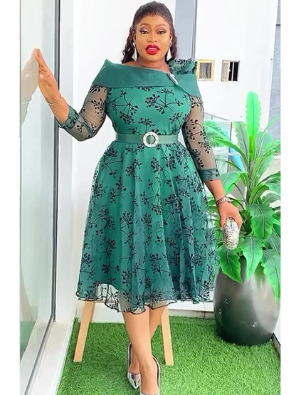 2025 Elegant African Dresses for Women Africa Clothing Plus Size Wedding Party Dress Dashiki Ankara Office Lady Outfit Robe
