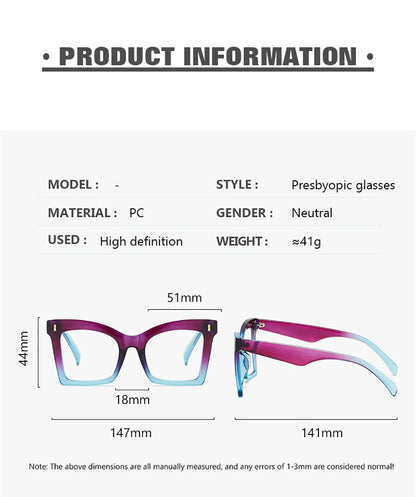Big Frame Reading Glasses Classic Black Square Blocking Blue Light Computer Presbyopia Eyeglasses Goggle+1.0...+4.0 Unisex