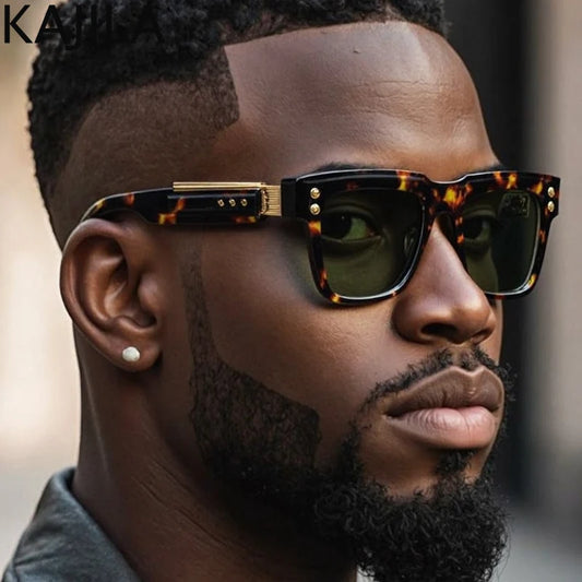 Oversized Classic Square Punk Sunglasses Men 2025 Luxury Brand Vintage Driving Sun Glasses for Male Steampunk Eyewear UV400