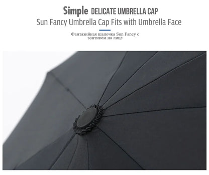 Umbrella Extra Large Ten Bone Large Double Umbrella Triple Large Folding Sunshade Umbrella Men's and Women's Business Umbrella T