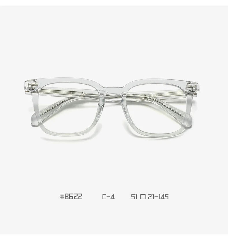 Transparent Square Men's Reading Glasses TR90 Large Frame Block Harmful Blue Light Myopia Prescription Glasses For Women