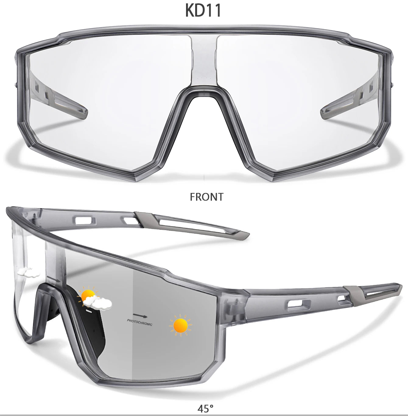 Photochromic Sunglasses New Style Brand Men Women Comfortable Windproof Cycling Glasses for Bicycle MTB Bike Running Fishing