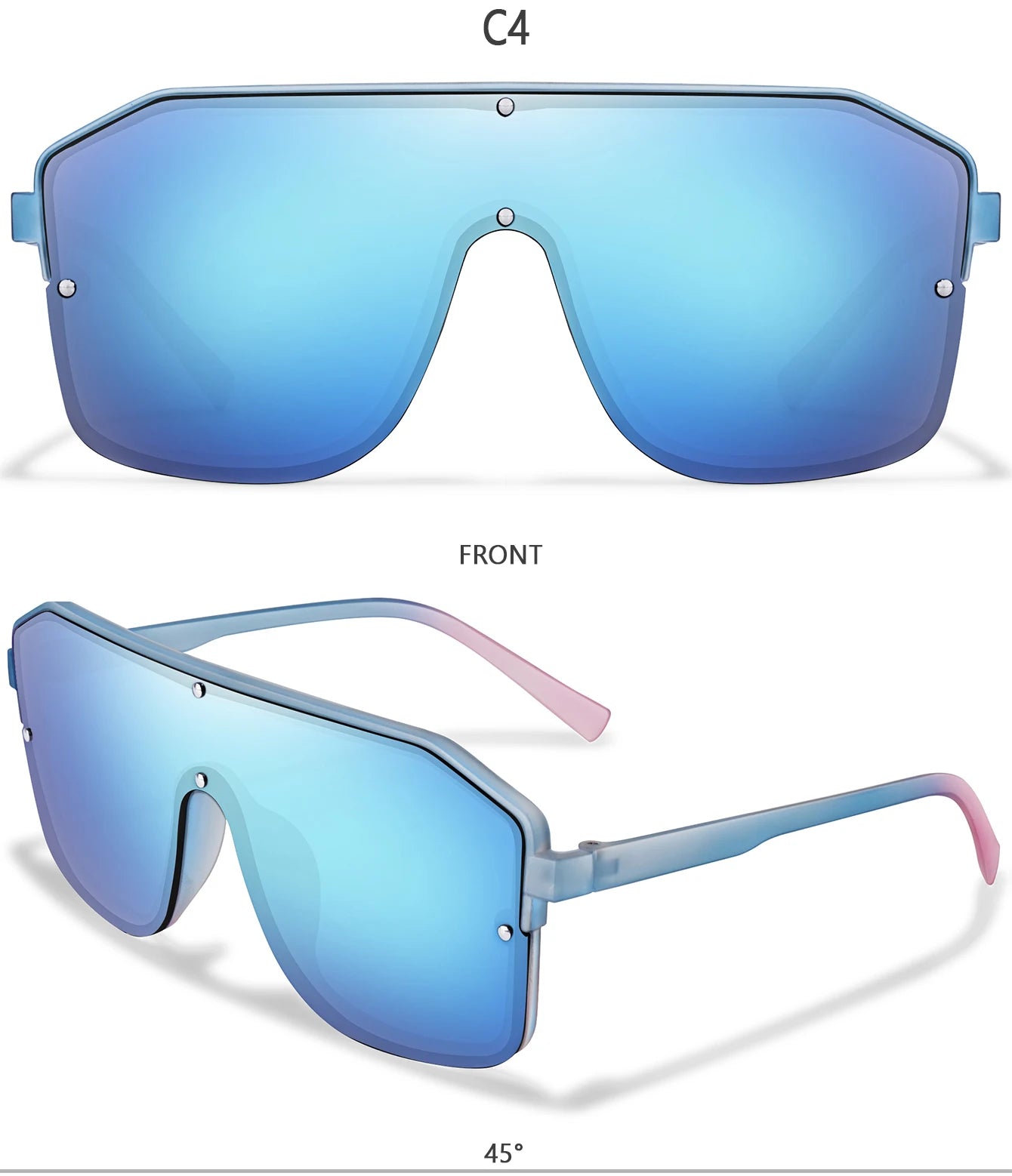 Rivet Lens Fishing Sunglasses for Men and women Fashion Casual Oversize Goggles with UV Protection for Hiking Golf, Beach