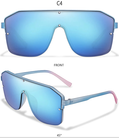 Rivet Lens Fishing Sunglasses for Men and women Fashion Casual Oversize Goggles with UV Protection for Hiking Golf, Beach