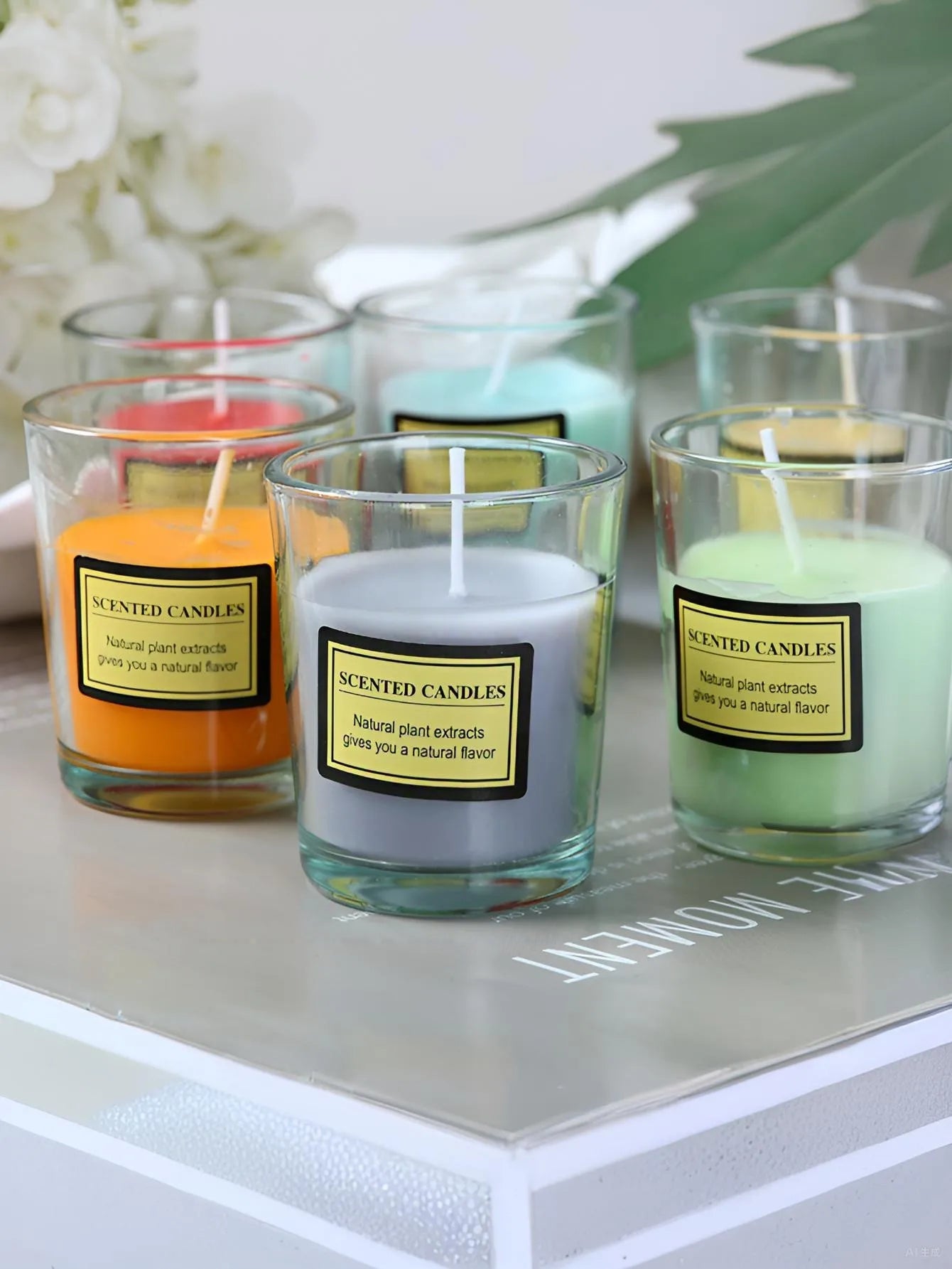 1PC Romantic Smokeless Soy Wax Candle - Glass Aromatherapy Gift Box Home Wedding Decor Companion Souvenir