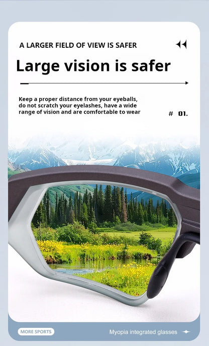 MOMOJA Cycling Glasses Integrated Windproof Goggles Football Badminton Basketball Men and Women Sports Prescription Glasses T11