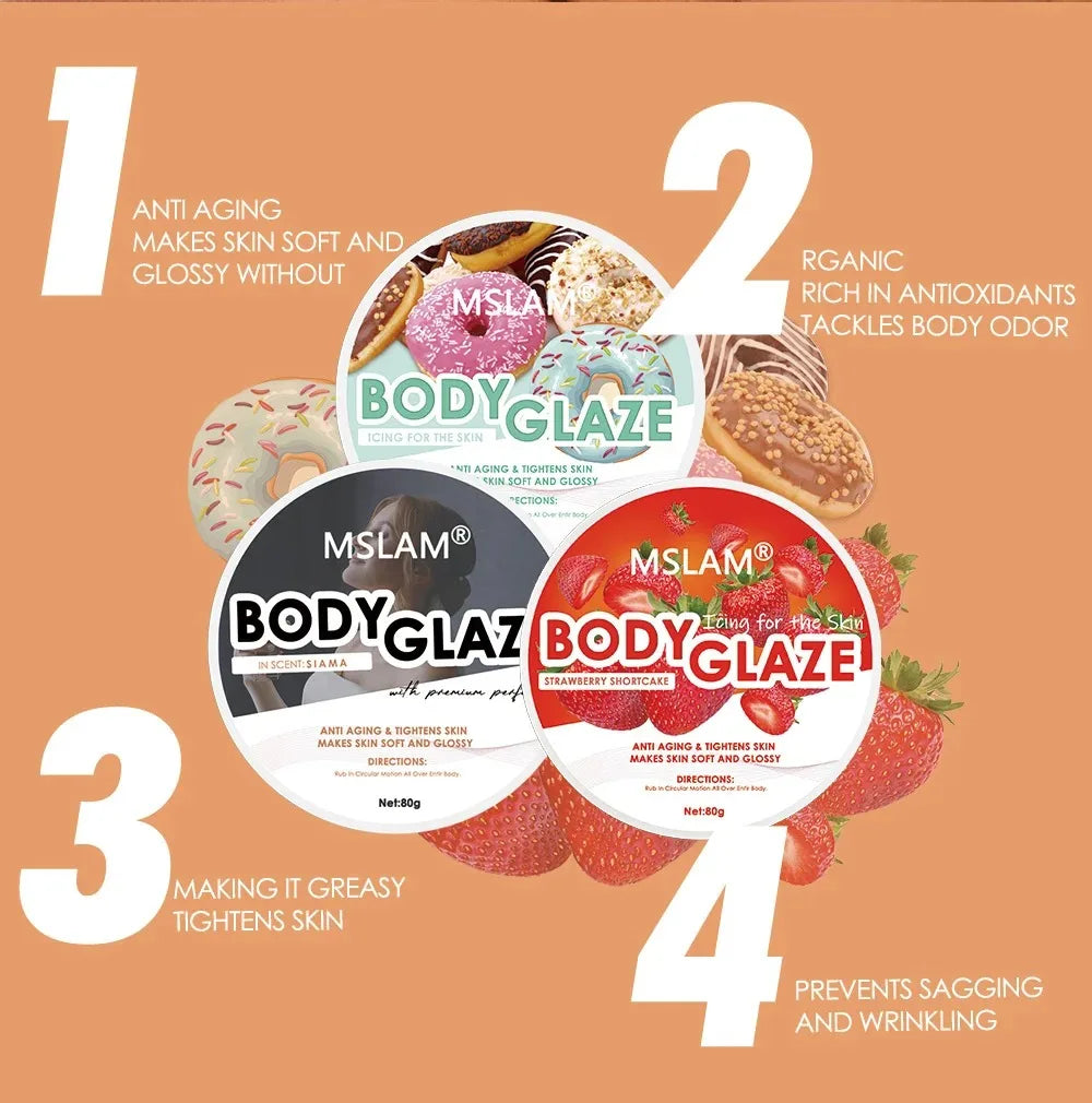 Body Glaze Body Butter Whipped Body Butter for Women, Butter Body Moisturizer for Women Anti Aging Body Cream Leaves Skin Soft