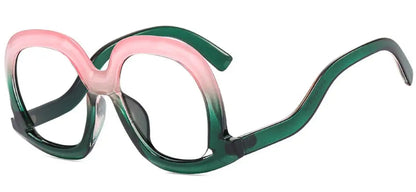 Fashion Unique Oval Blue Light Blocking Glasses Frame Women Large Colorful Gradient Eyeglasses Luxury Designer Reading Glasses