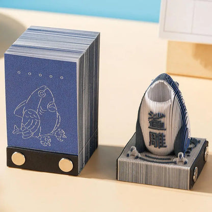 2026 Year Calendar Creative 3D Paper Notes Notepad Gift Carving Bunny Bear Calendar Paper House Shark Art Cute Sculpture C9O7