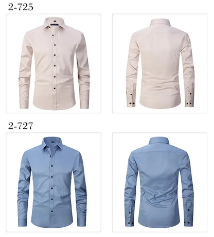 Spring Men's Social Shirt Slim Business Dress Shirts Male Long Sleeve Casual Formal Elegant Shirt Blouses Tops ManBrand Clothe