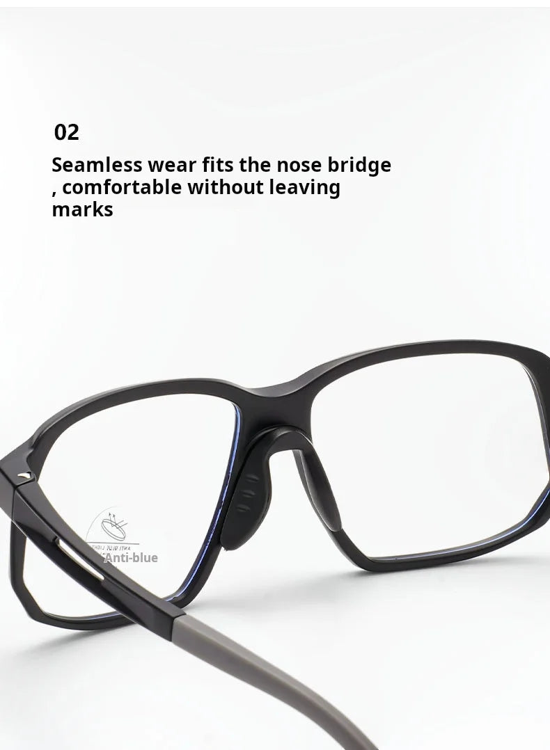 YIMARUILI New TR90 Men's Sports Cycling Glasses Ultra-light Fashion Big Size Optical Prescription Eyeglasses Frame Women HD-8068