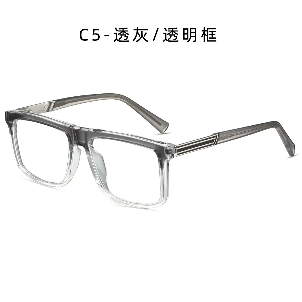 Men Vintage Anti Blue Light Reading Glasses Classic Brand Double Bridge Square Eyeglasses Business Office Presbyopia Glasses +