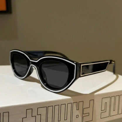 QVQV Luxury Brands Cat Eye Sunglasses Woman 2026 New Vintage Polygon Sun Glasses Man Travel Beach Eyewear Trendy Shades Female