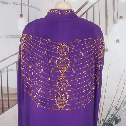 Elegant and beautiful BUBU two-piece dress african women dresses chiffon african dress rhinestone robe soirée femme luxe