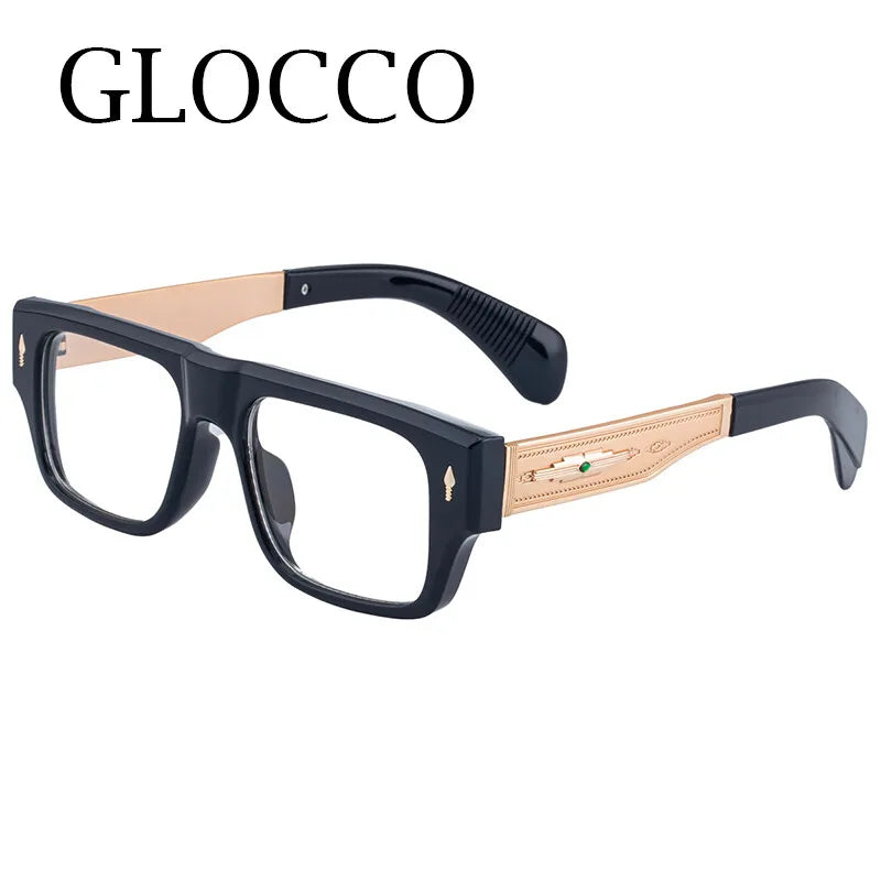 Fashion Oversized Square Reading Glasses Men Blue Light Blocking  Metal FrameGlasses Trendy Optical Presbyopia Eyeglasses0to+6.0