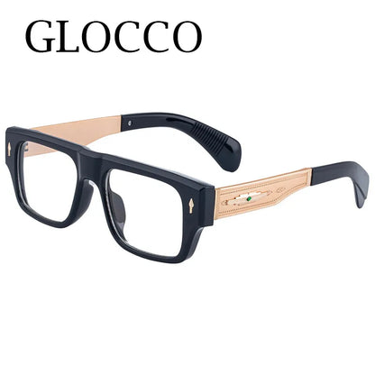 Fashion Oversized Square Reading Glasses Men Blue Light Blocking  Metal FrameGlasses Trendy Optical Presbyopia Eyeglasses0to+6.0