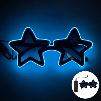 Cool glowing star shape glasses Led Light Up Star Glasses Glow In The Dark glasses for nightclub Birthday wedding party supplies