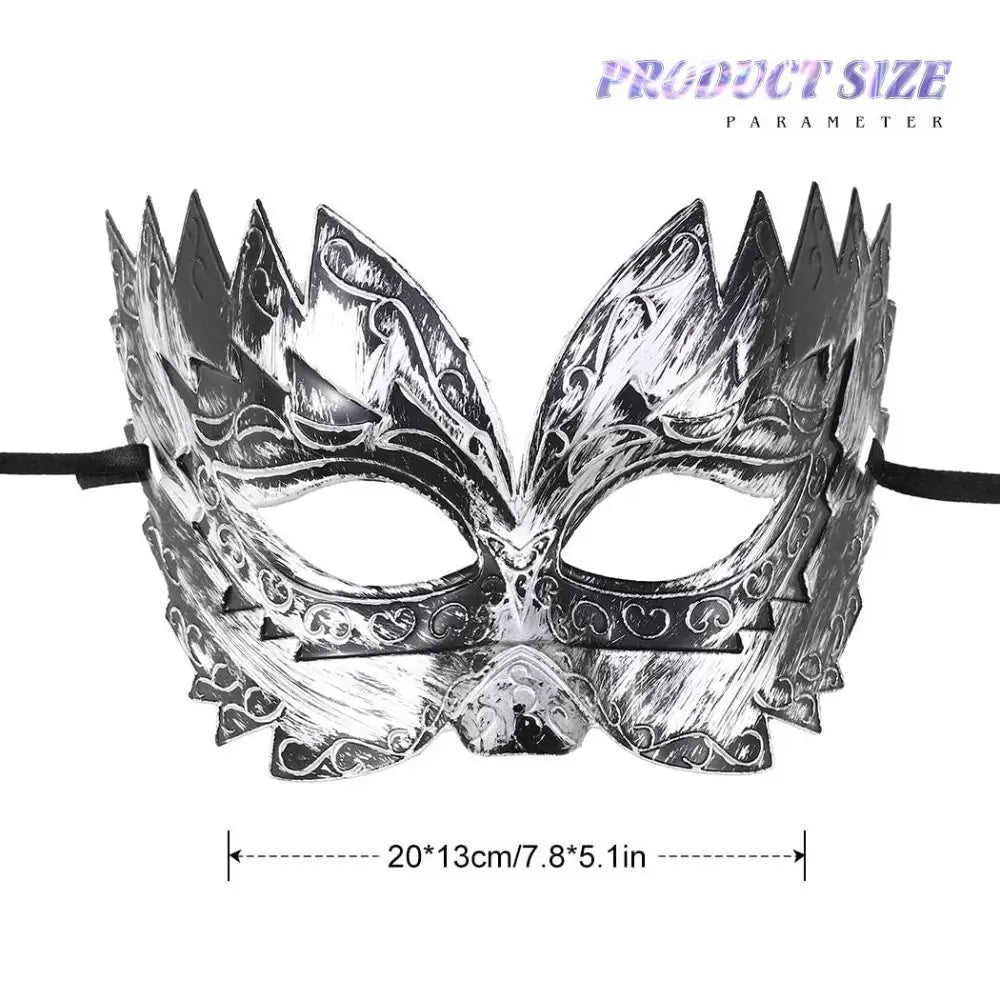 New Vintage Masquerade Mask Men Gold Roman Soldier Mask Adjustable Cosplay Party Phantom Opera Eyemask