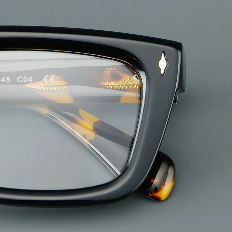 Fashion Thick Frame Acetate Glasses Men Vintage Square Myopia Prescription Eyeglasses Frame Reading Glasses Luxury Brand Eyewear