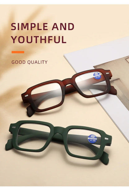Fashion Women Reading Glasses Square Plastic Computer Anti-Blue Light Women Men Presbyopia Hyperopia Eyeglasses +1.0 +1.5 +2.0