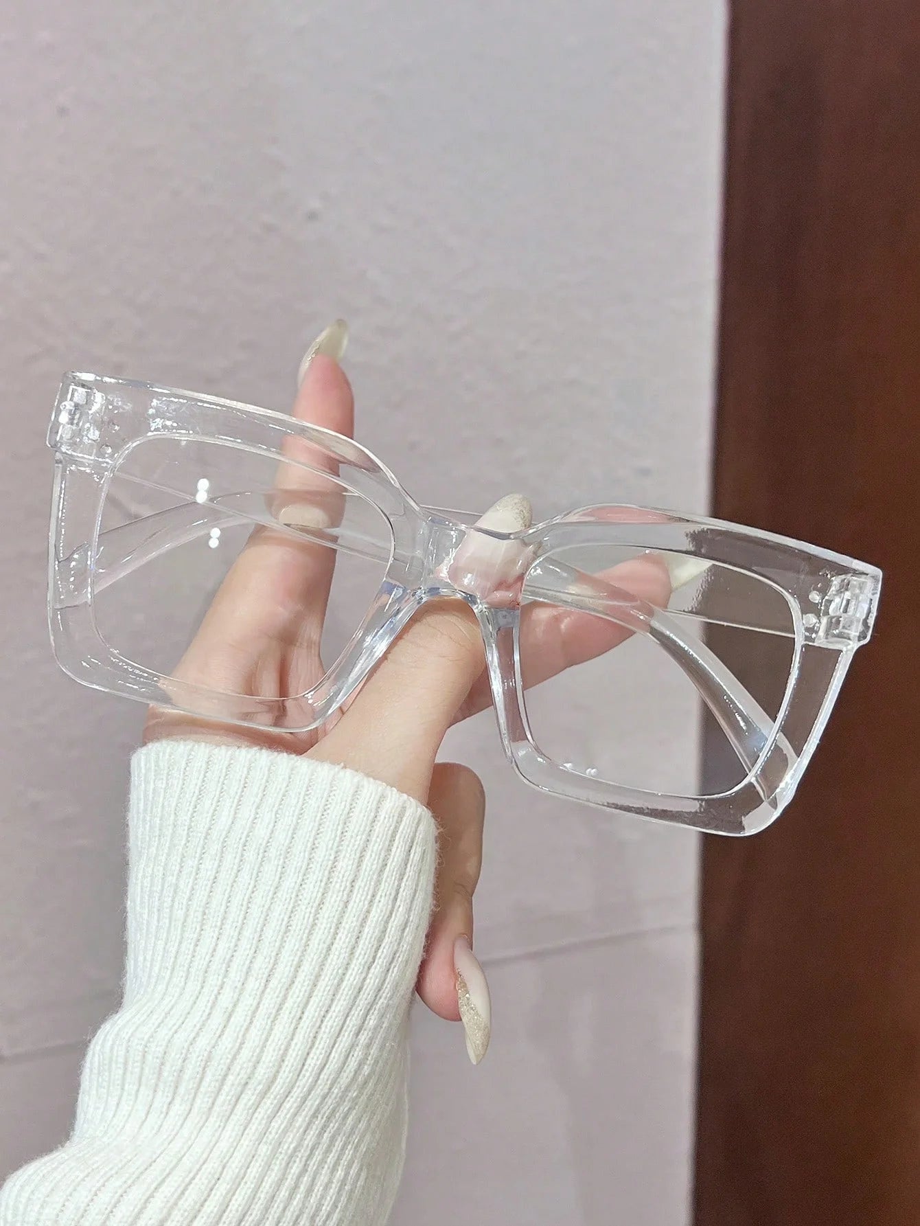 1/2Pcs Women's Square Frame Tortoiseshell Color Glasses Transparent Lens Simple Classic Style Suitable for Daily Travel