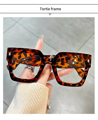 New style New style Vintage Glasses Square Full Rim Spectacles Unisex, Anti-Reflective Coating, Fashionable Transparent Lenses