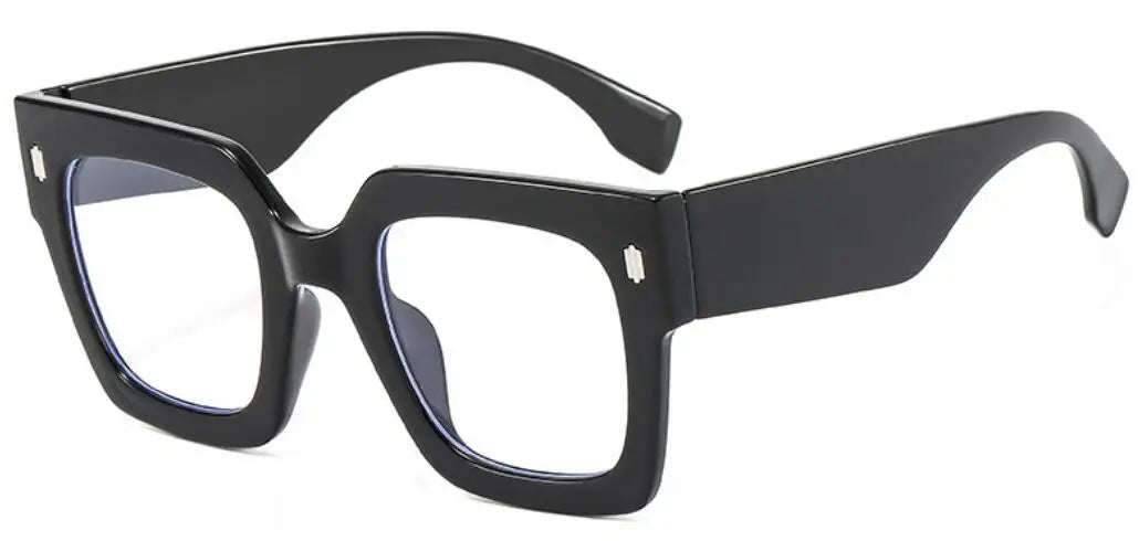 Vintage Big Frame Square Reading Glasses Women Men Fashion Brand Prescription Eyeglasses Transparent Computer Blue Light Glasses